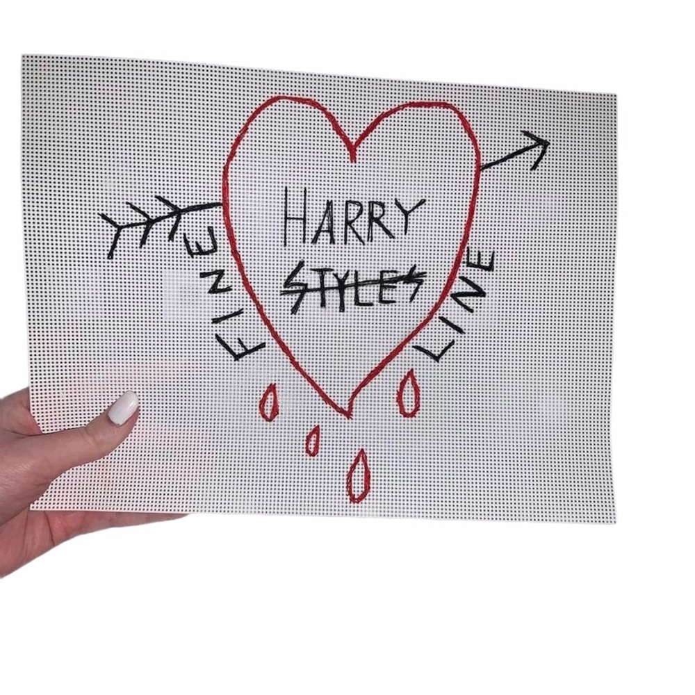 Handmade Fine Line Harry Styles Plastic Canvas Art Poster